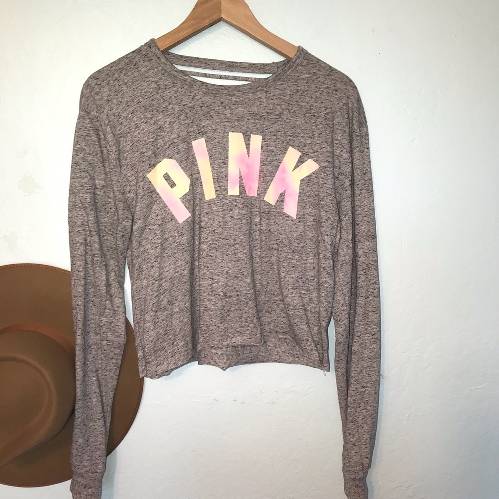 PINK Victoria’s Secret lace back long sleeve top